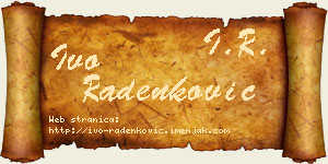 Ivo Radenković vizit kartica